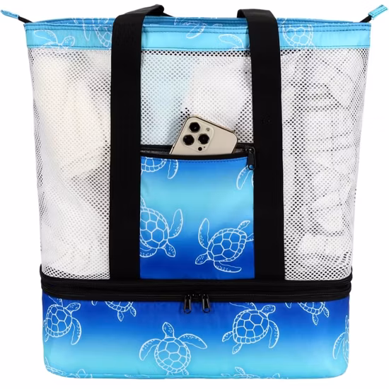 Beach Bag with Cooler, Tote with Undetachable Insulated Cooler and Pocket for Towels Cibaabo