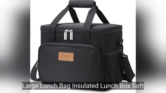 Insulated Cooler Lunch Tote Picnic Beach Portable Travel Fishing Hiking Boating Camping Wine Carrier Reusable Grocery Thermal Waterproof Leakproof Food Bag 